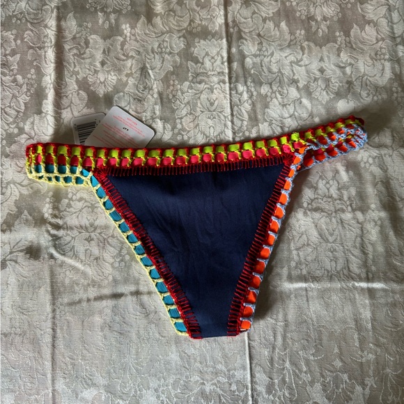 Women’s anthropologie navy multi neon bikini bottom Size M - Picture 2 of 9